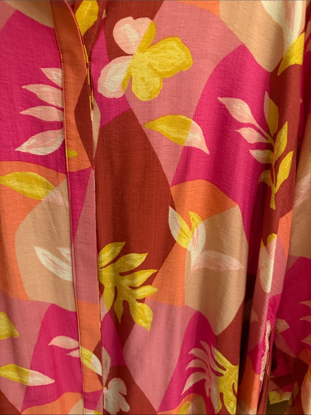 Floral Button-Front Women's High/Low Dress - Picture 3 of 4